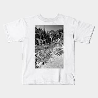 Glacier National Park Stream in the Mountains Kids T-Shirt